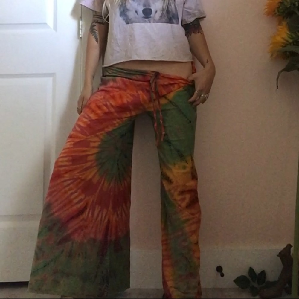 Tye dye wide leg pant